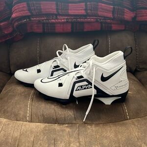 Nike Alpha Menace Pro 3 White Navy Blue Black Mens Size 12 Football Cleats